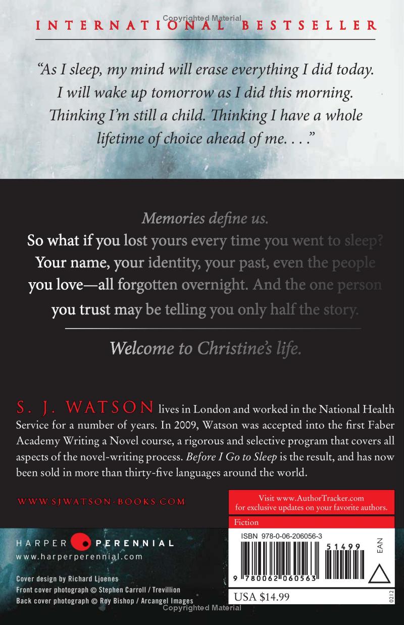 Before I Go to Sleep by S. J. Watson