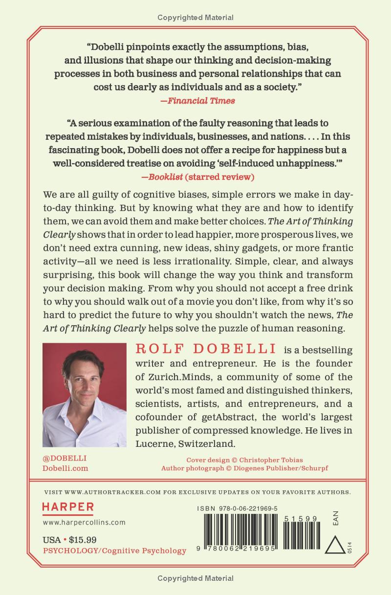 The Art of Thinking Clearly by Rolf Dobelli