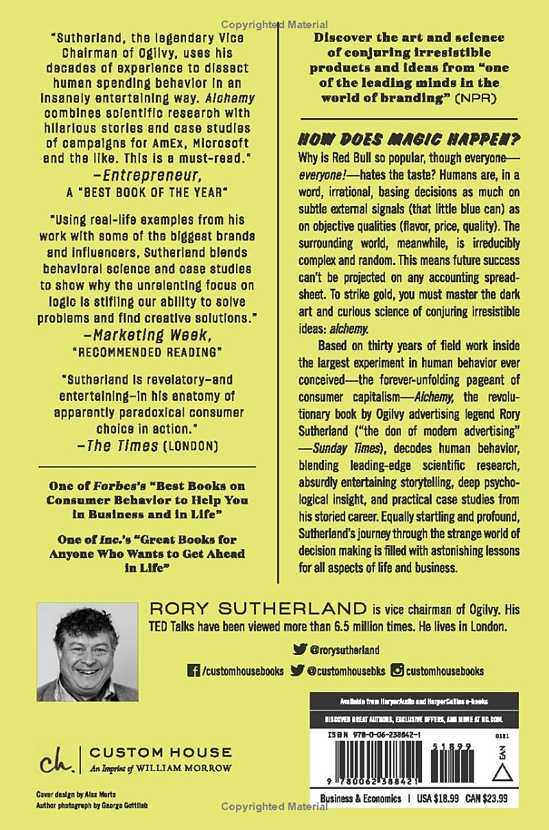 Alchemy: The Dark Art and Curious Science of Creating Magic in Brands, Business, and Life by Rory Sutherland