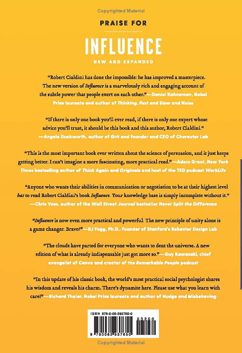 Influence New and Expanded by Robert B Cialdini PhD