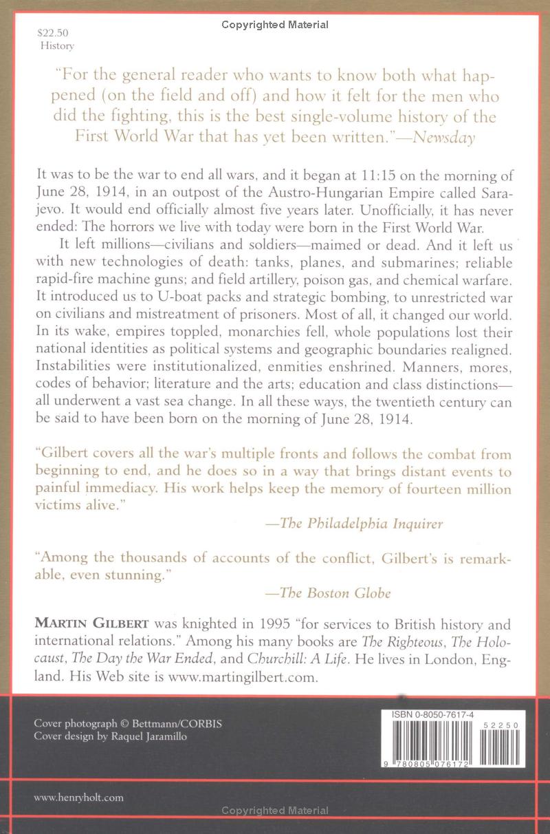 The First World War by Martin Gilbert
