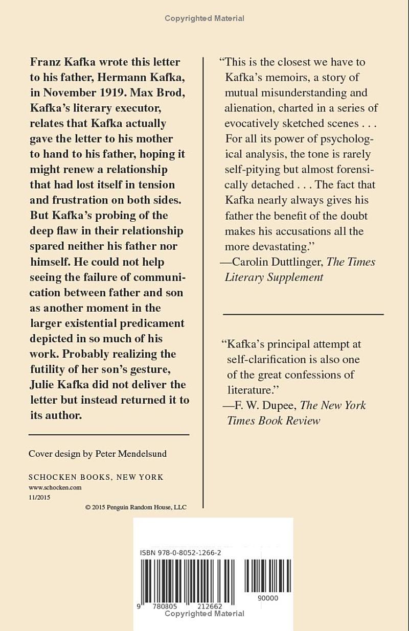 Letter to the Father by Franz Kafka