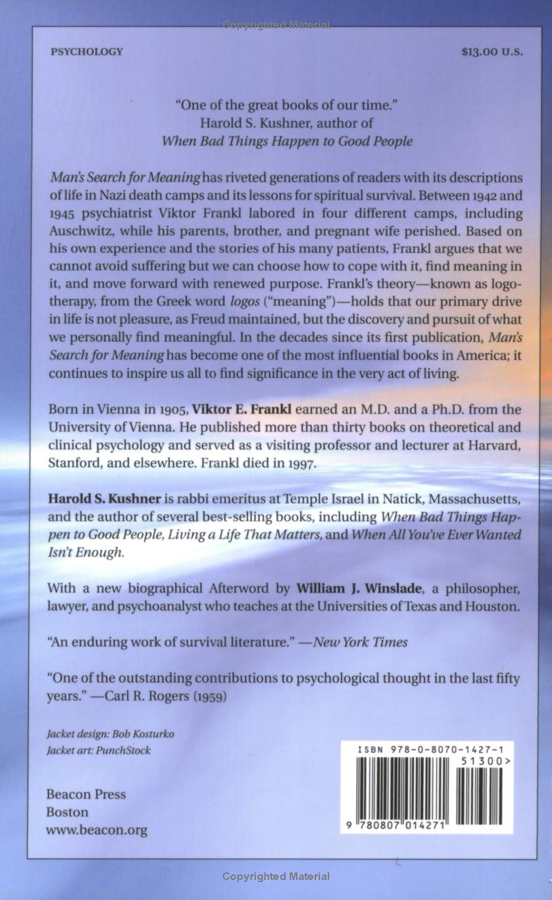 Man's Search for Meaning by Viktor E. Frankl