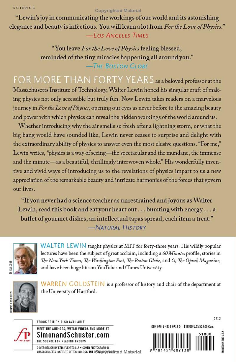 For the Love of Physics by Walter Lewin