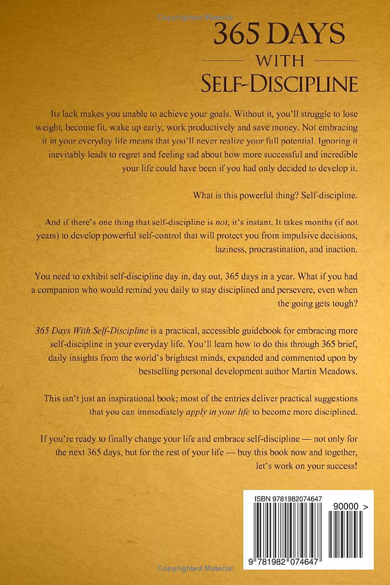 365 Days With Self-Discipline by Martin Meadows