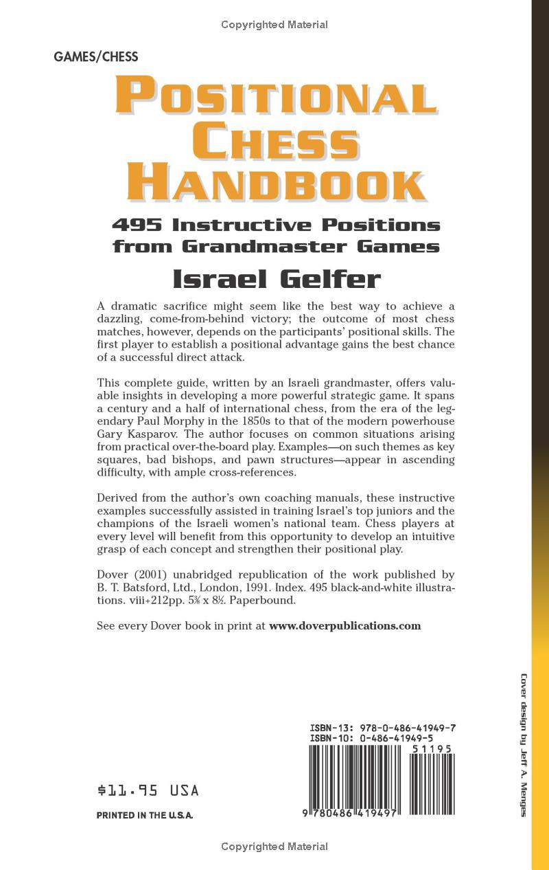 Positional Chess Handbook by Israel Gelfer