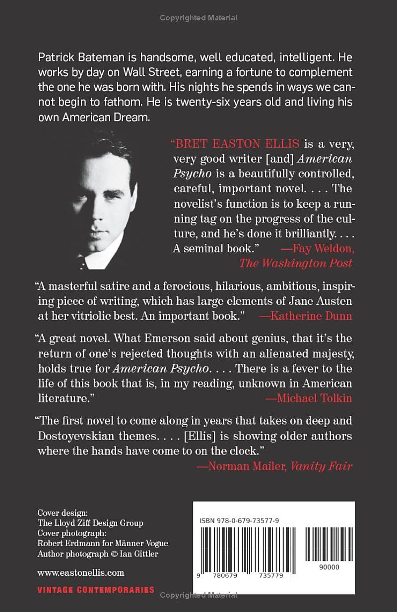 American Psycho by Bret Easton Ellis
