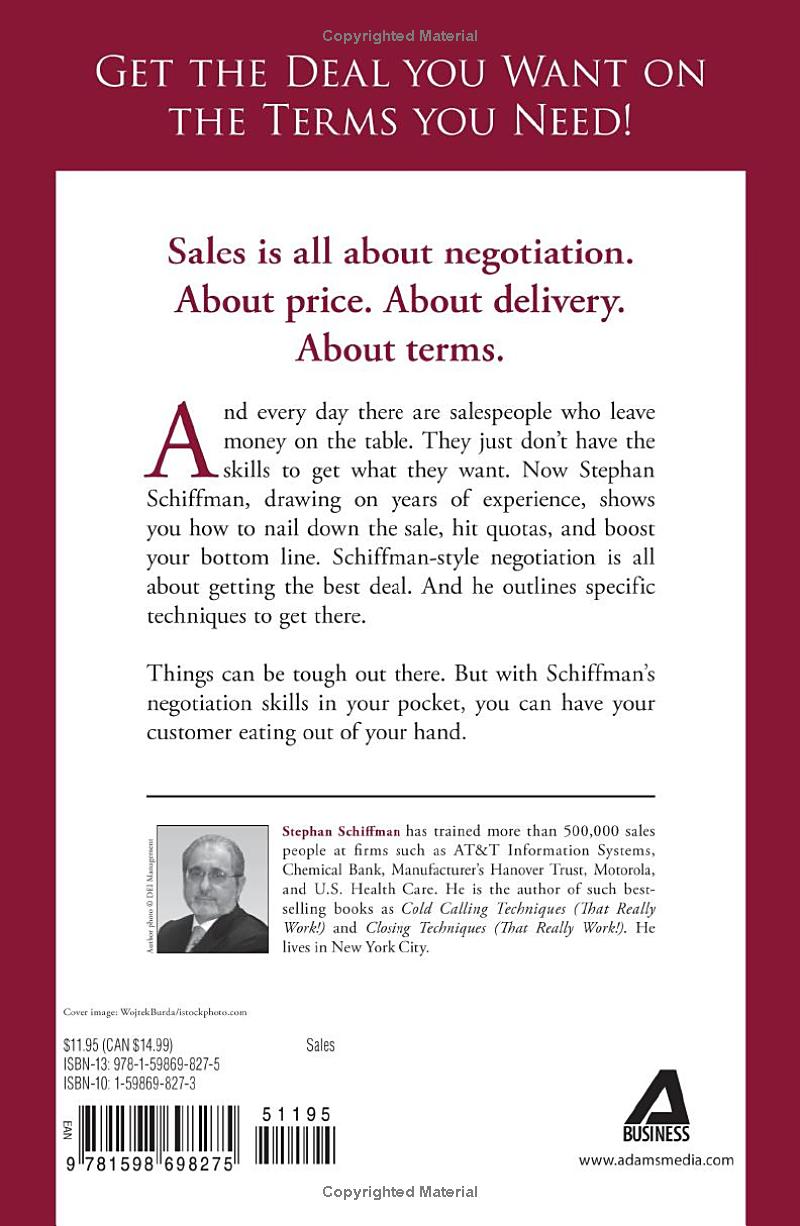 Negotiation Techniques by Stephan Schiffman