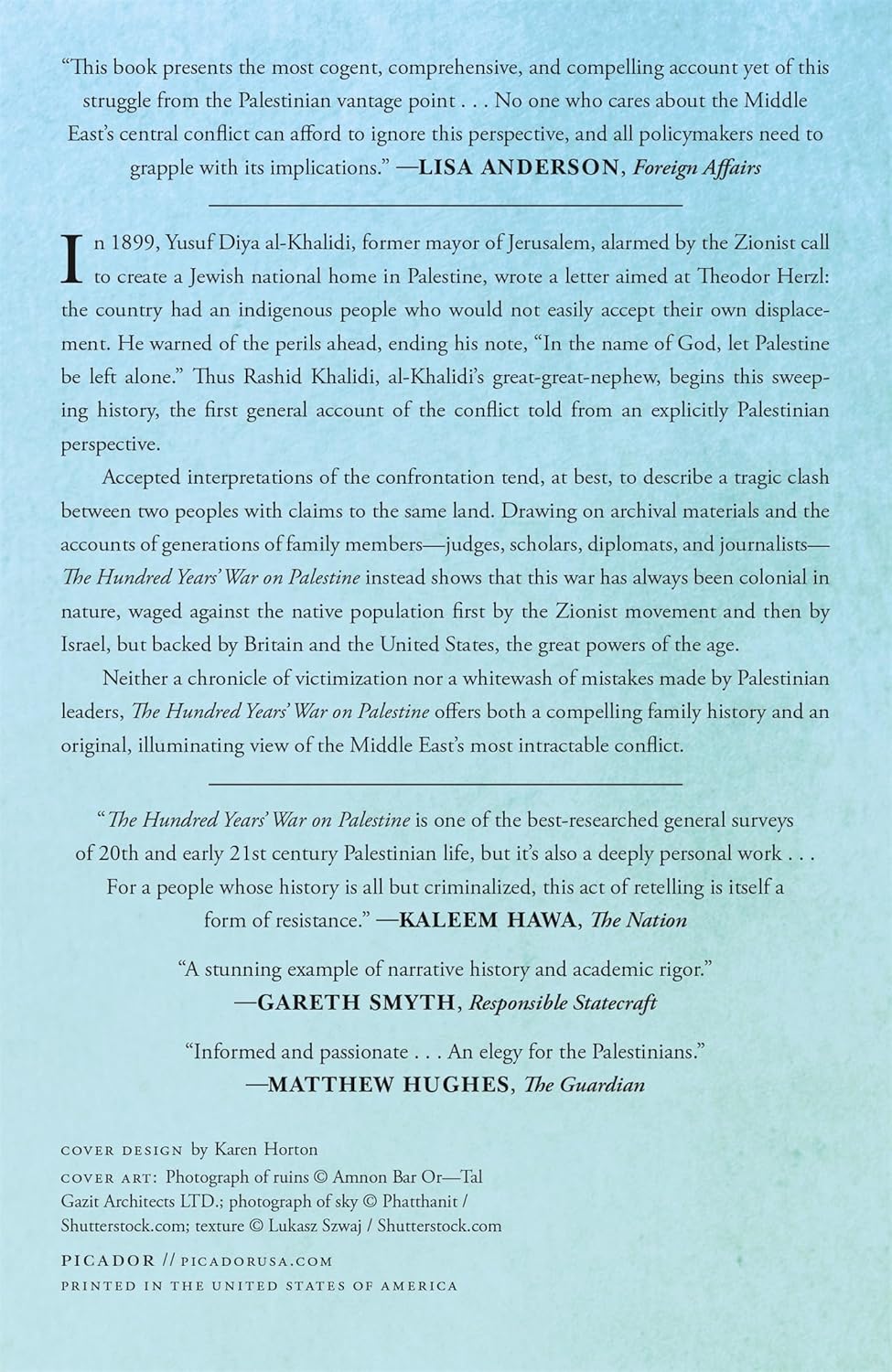 The hundred years war on palestine by rashid khalidi